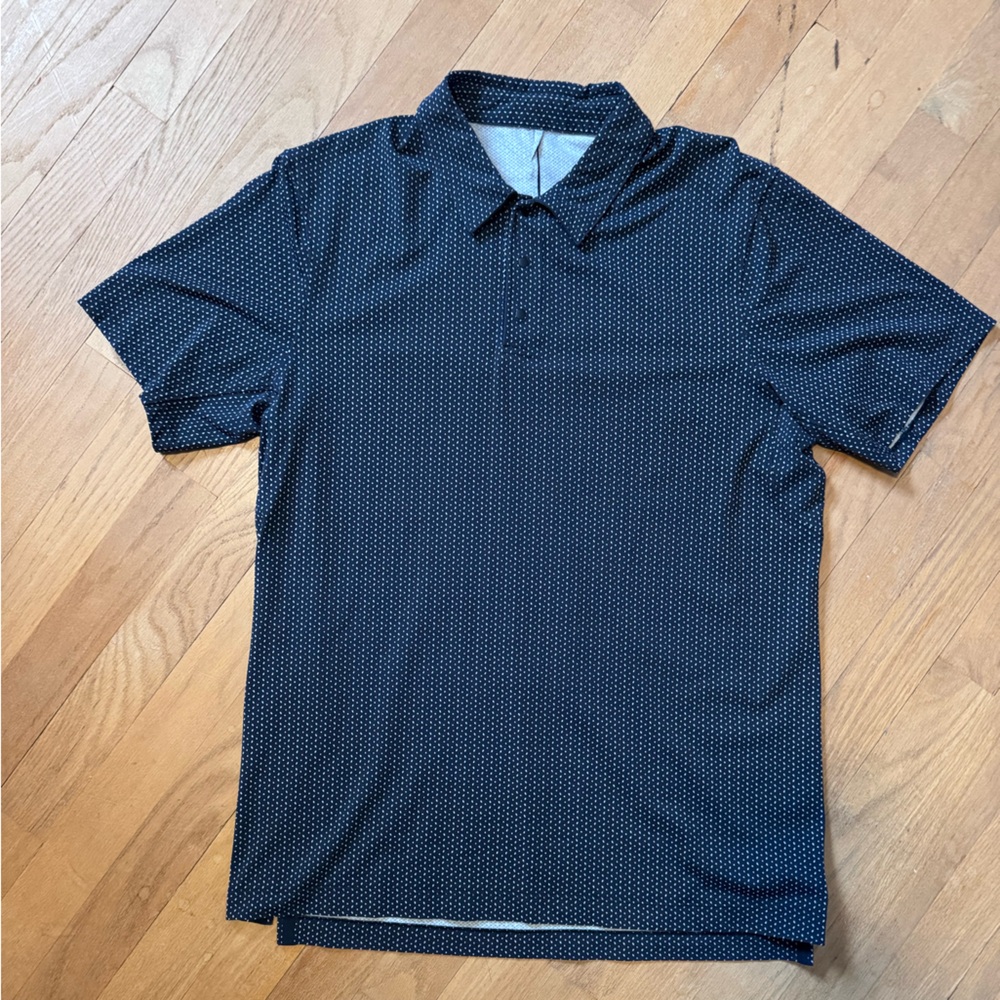 lululemon athletica Navy Patterned Polo Shirt